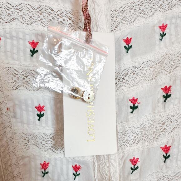 NWT LOVESHACKFANCY White Lace Floral Garden Fabiana Maxi Dress Sz. 2 - Picture 9 of 14